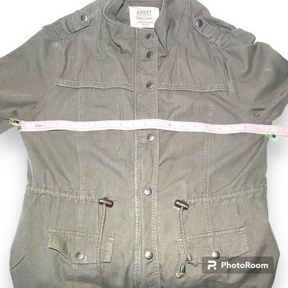 Ashley By 26 International Medium Green Grey Women’s Utility Jacket - Picture 5 of 6